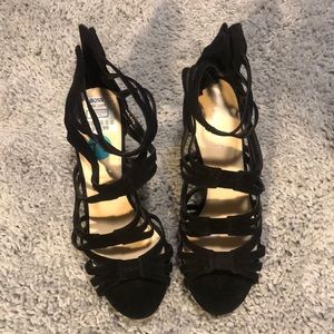 NINE WEST BLACK STRAPPY HEELS